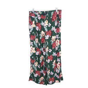 Loft Botanical Floral Print Wide Leg Crop Pants Pull On Loungewear Cute Size XS